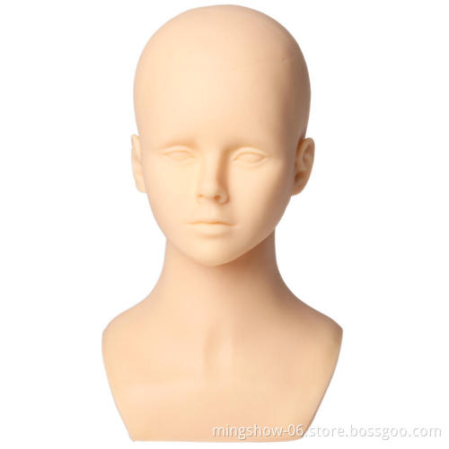 Plastic wig display mannequin head with shoulder  display jewelry